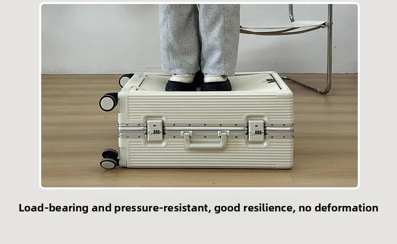 2026 new front opening luggage compartment, multifunctional business travel suitcase, sturdy passenger boarding suitcase
