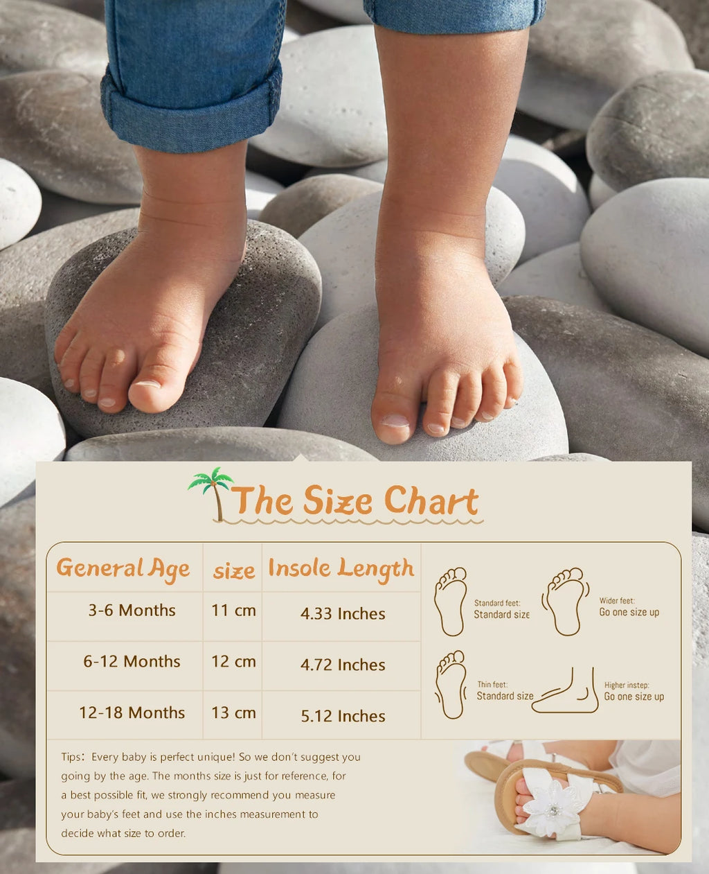 Infant Baby Girl Boy Sandals Comfort Premium Summer Outdoor Casual Beach Shoes with Flower Bowknot Anti Slip Rubber Sole Newborn