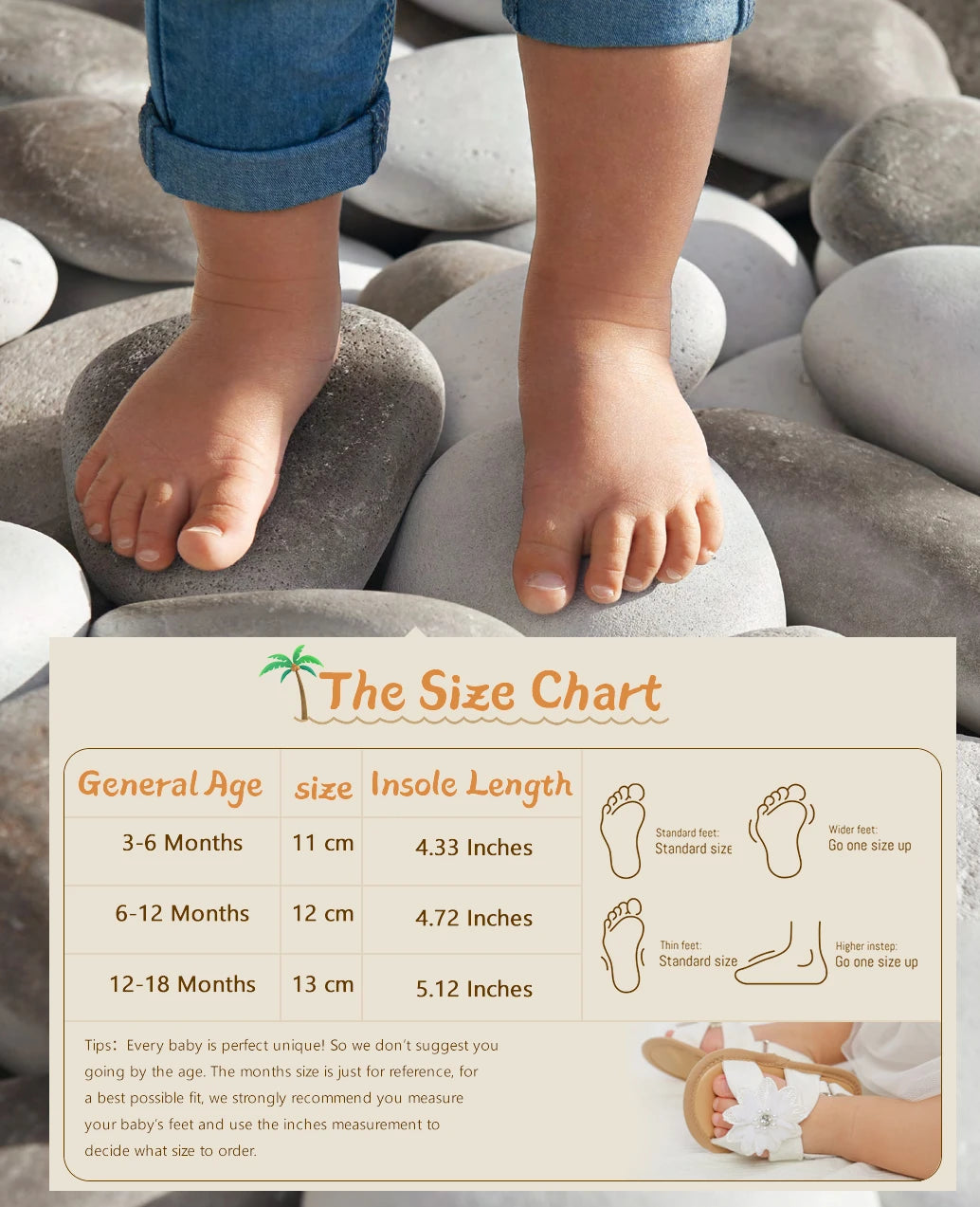 Infant Baby Girl Boy Sandals Comfort Premium Summer Outdoor Casual Beach Shoes with Flower Bowknot Anti Slip Rubber Sole Newborn