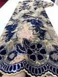 1 Yards African Velvet Tassel Lace Fabric with Intricate Embroidery Laser Cut Traditional Nigerian Attire Drapes Designs Sewing