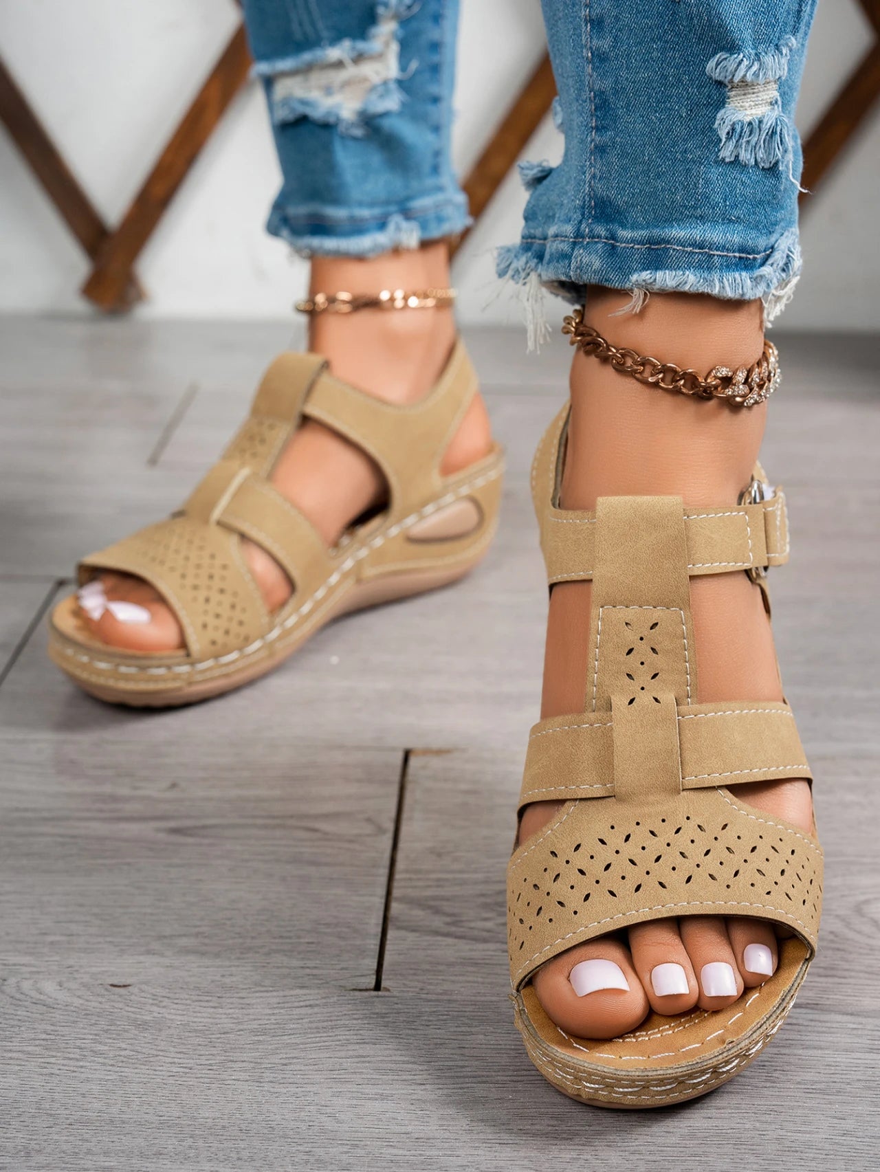 2026 Summer Women Wedge Sandals Premium Orthopedic Open Toe Sandals Vintage Anti-slip Casual Shoes Female Platform Retro Sandals