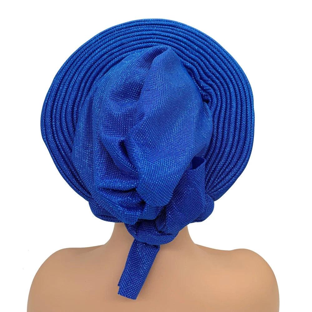 Nigeria Wedding Geles Party Headpiece Turbante Mujer Fashion African Auto Gele Headtie Women's Head Wraps