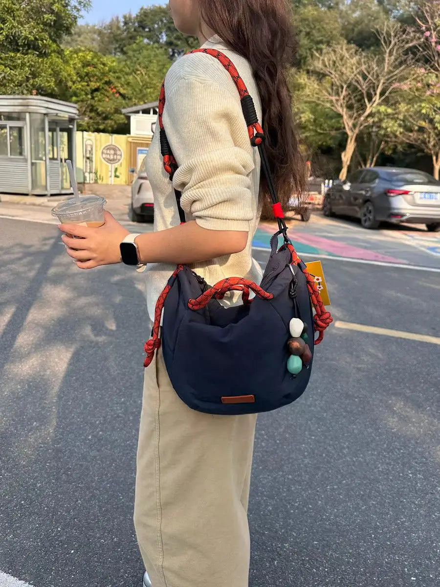 Women Bags Nylon 2026 New Fashion Luxury Korean Sweet Office Lady High-Capacity Shoulder Bag Handbag
