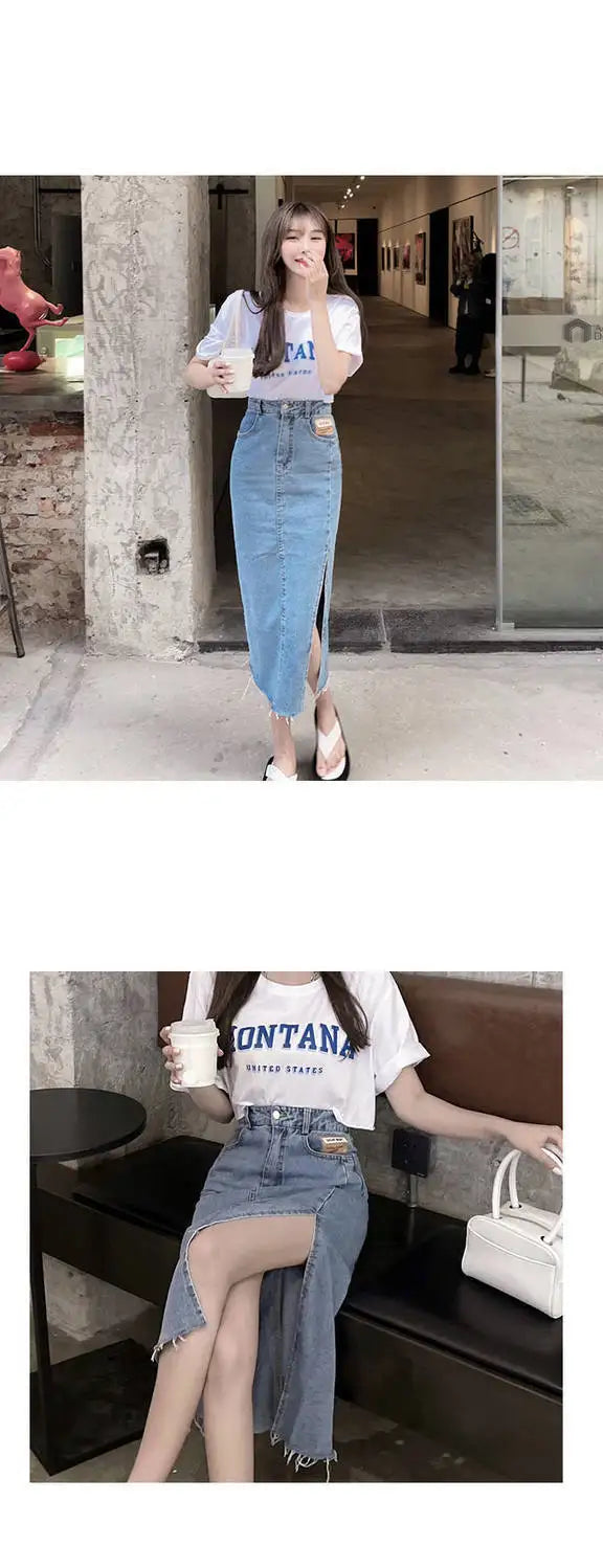 Womens Skirt Formal Clothing Maxi Skirts for Woman Jeans Denim Long Pencil Office Zipper Cheap Y2k Trend Harajuku A Line Stylish