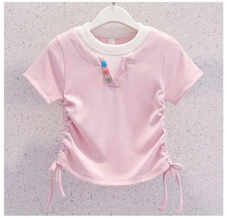 Summer Teenage Girls Clothes Set Children O-Neck Tshirt and Mid Skirt Suit Student School Short Sleeve Top Bottom Outfits