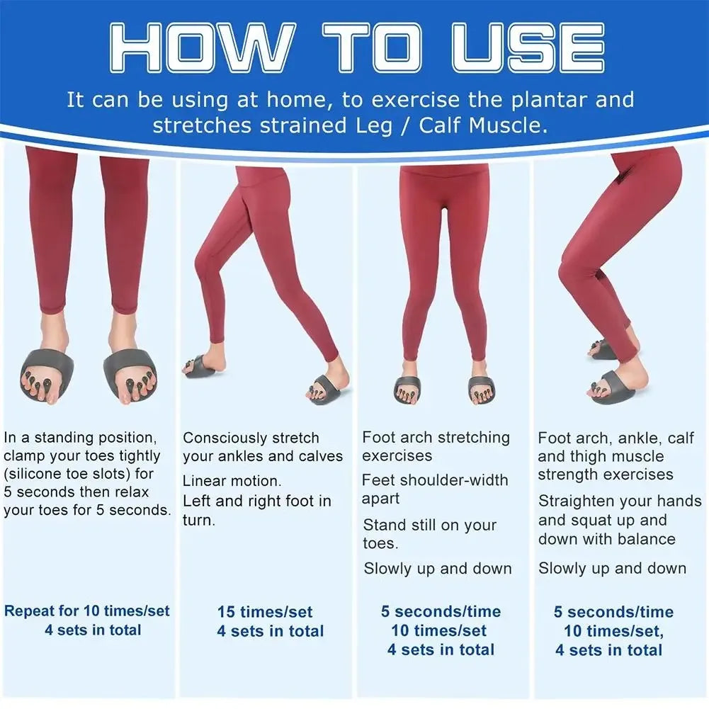 Women's Arch Support Massage Slippers Thick Soled Slide Sandals Shaking Slimming Shoes Postpartum Leg Massage Foot Relief