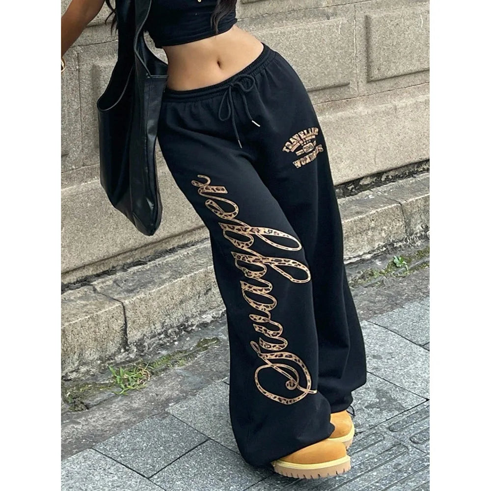 Women's Trousersamerican Jazz Dance Street Dance Wide Leg Pants Y2K Women's Pantsloose Pantswomen's Elastic Pantsautumn