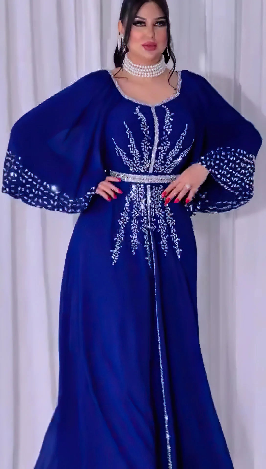 Summer African Dresses for Women Elegant African Half Sleeve O-neck Polyester Long Maxi Dress Gowns Kaftan Muslim Abaya Outfits
