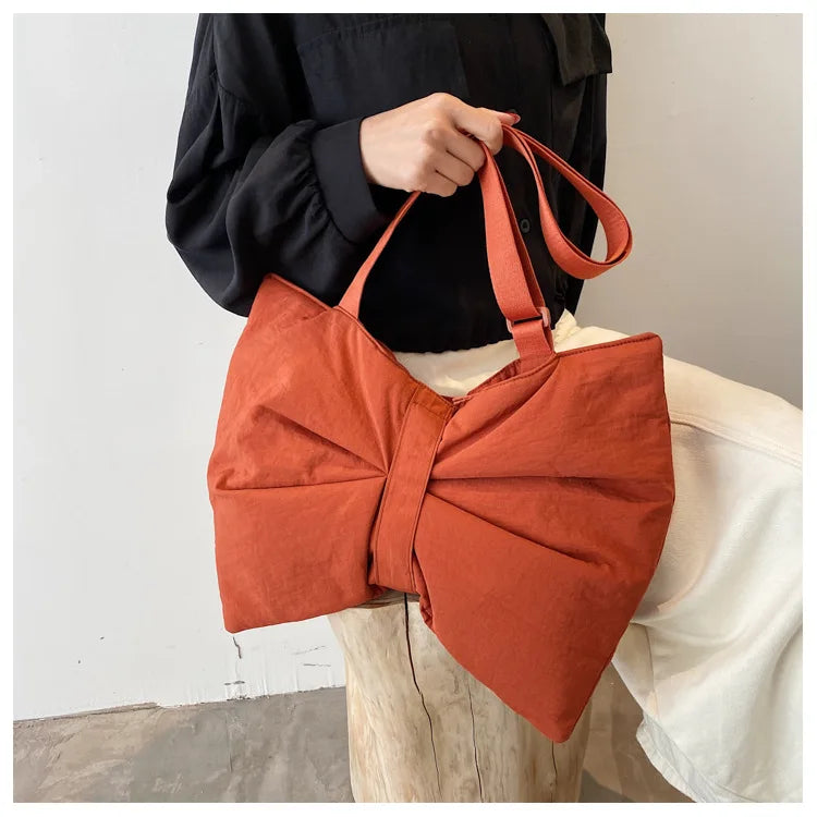 Soft Nylon Women's Portable Shoulder Bag Large Capacity Female Commute Crossbody Bags Simple Design Ladies Tote Purse Handbags