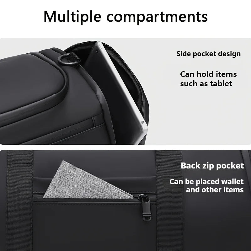 Large Capacity Carry on Travel Bag for Men Spacious Sports Gym Bag with Multiple Compartments Weekend Overnight Duffel Bag