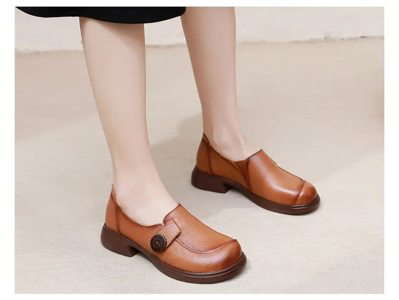 Genuine leather loafers women  comfortable gray shoes low heels luxury ladies court shoes slip on moccasins elegant dress flats
