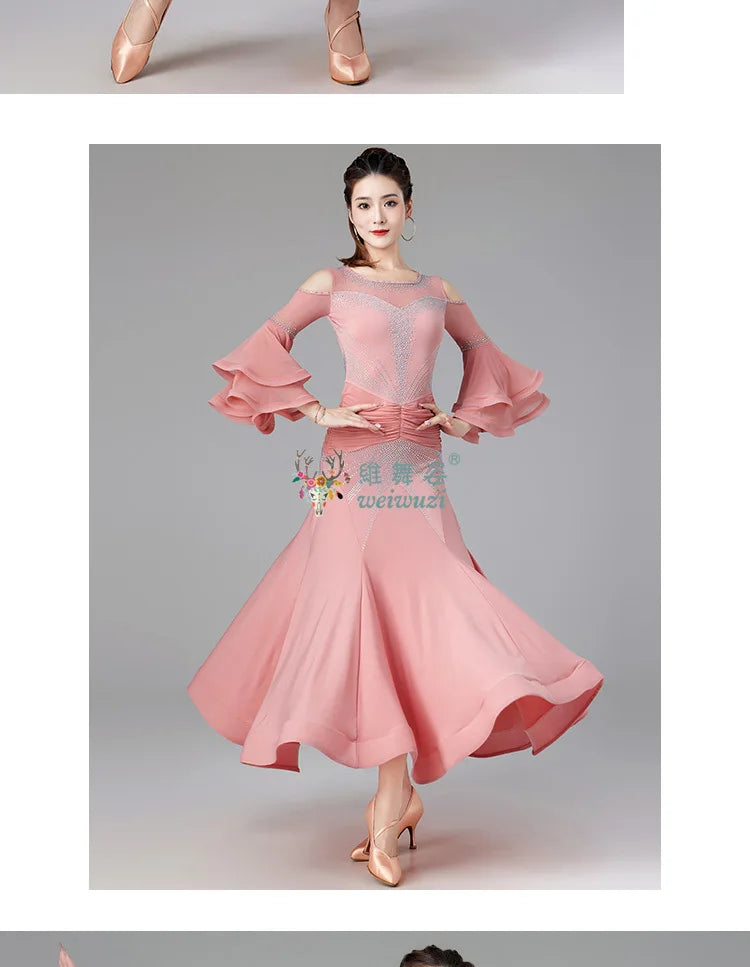 Modern Dance Dance Performance Dresses for Women's High End Premium Elegant Big Swing Dress Waltz Ballroom Dancing Clothing