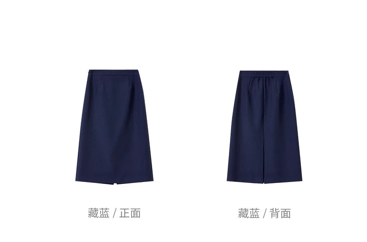 SENTUBILA Office Wear Straight Skirt 2026 Autumn New Arrival Slit Midi Skirt Elegant Office Lady Clothing 153QF2300