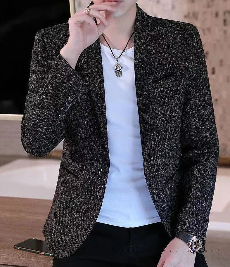 Short Party Men's Suit Jackets Coat Cropped Male Blazer Gray Summer Spring Clothes Luxury Designer Fashion 2025 Casual Vintage