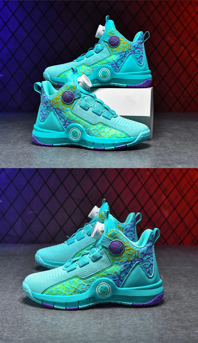 Children Basketball Shoes Original Design 2024 New Indoor Field Training Sports Shoes Comfortable Boy Basketball Shoes for Kids