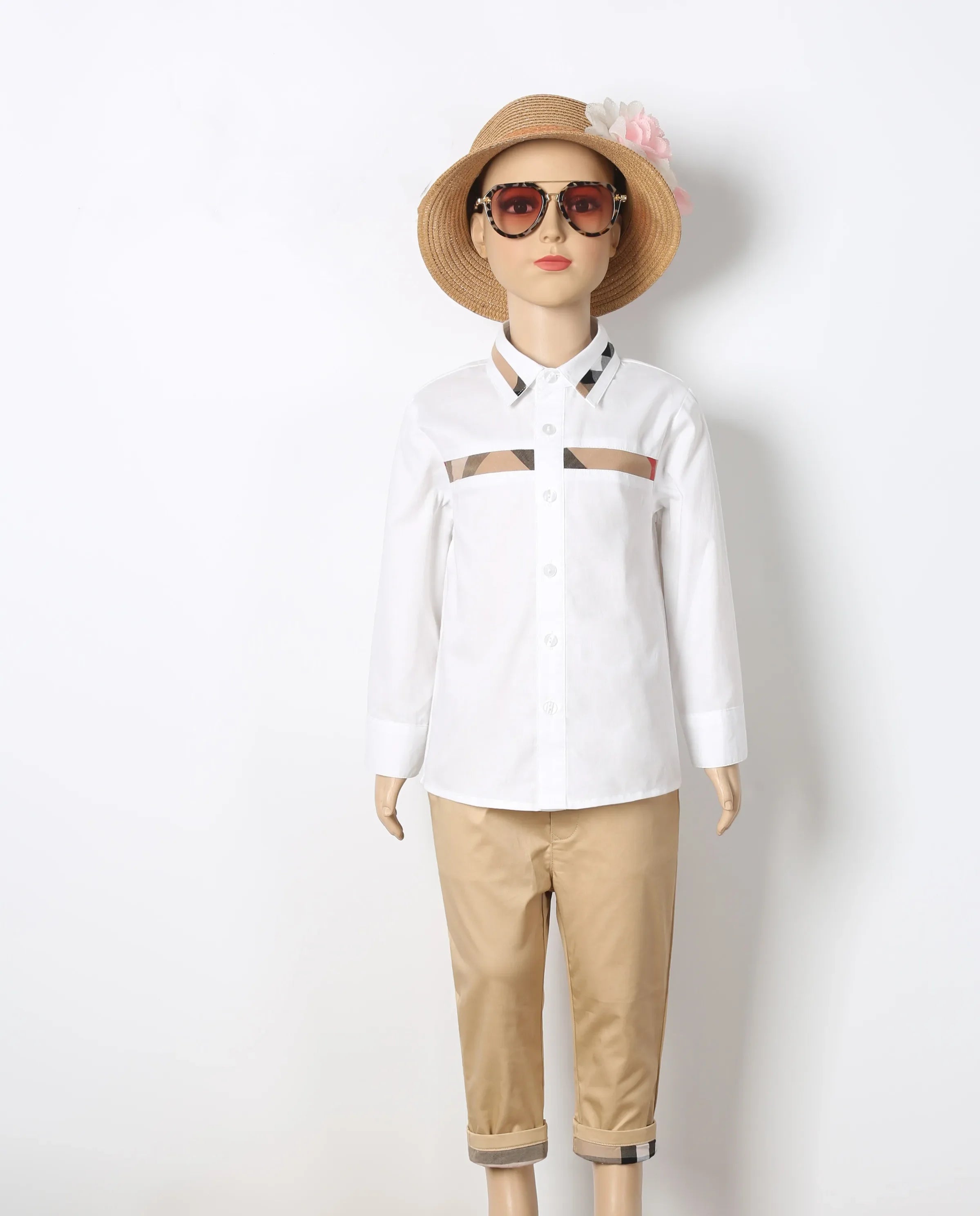 Summer Baby Toddler Teenage Boy Uniforms Clothes Boys Shirts White Short Sleeve Turn-down Collar Kids Tops School Shirt for Boys