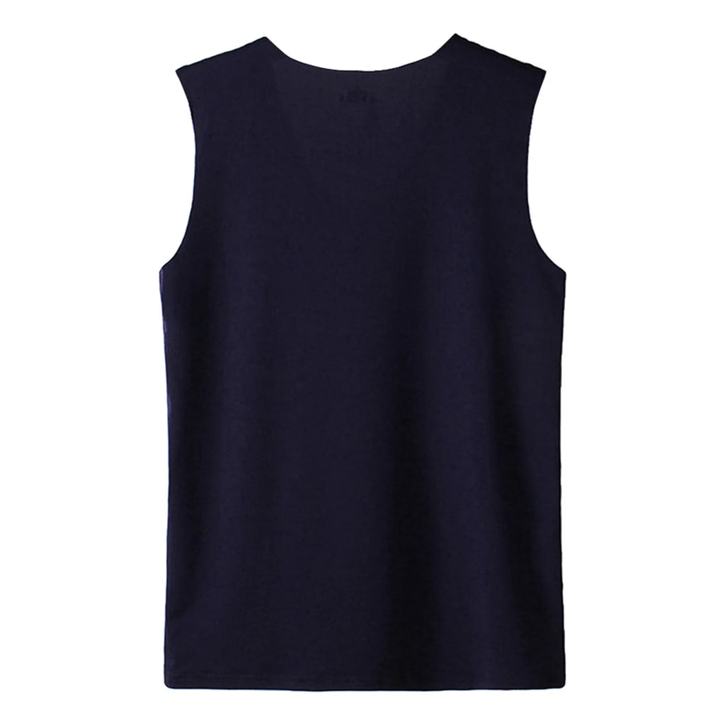 Men'S Top Men'S Summer Multi Color Sleeveless Vest Men'S Summer Ice Silk Traceless Thin Breathable Color V-Neck Sleeveless Top