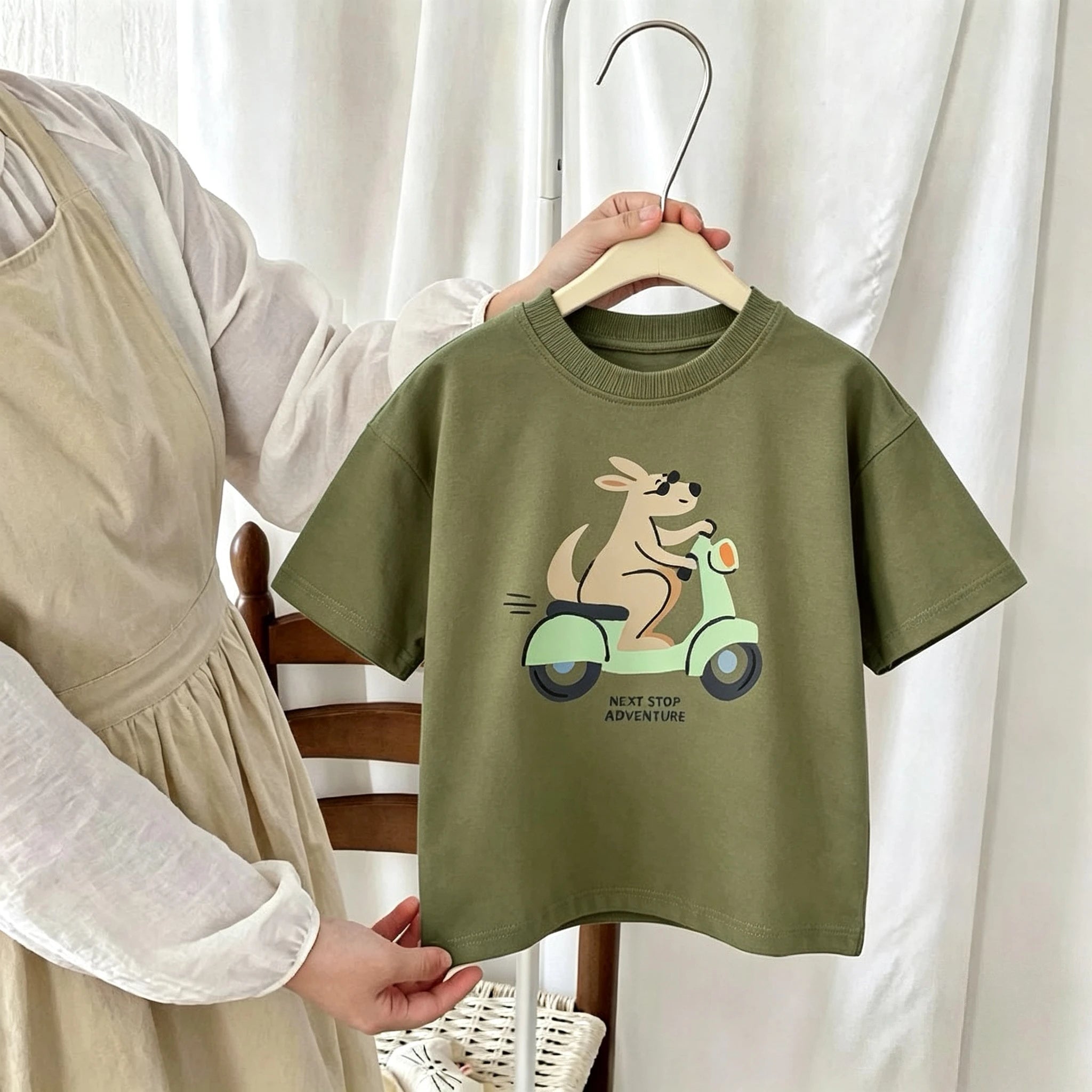 1-7 Age Girl Boy Clothing T-shirt Tops Short-sleeved Round Collar Casual Tshirts Children's Clothes Simple Versatile Kids Tshirt