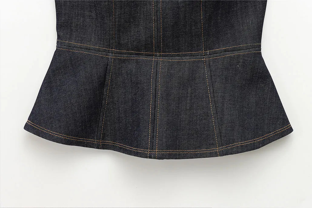 HH Women Denim Blazer Coat Single Breasted Long Sleeve Lapel Suit Jacket With Pockets Female 2025 Spring New Fashion Outwear