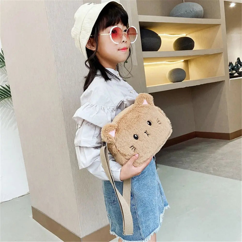 Children's Handbags Cute Shoulder Bag Cartoon Cat Soft  Bag Messenger Small Bags