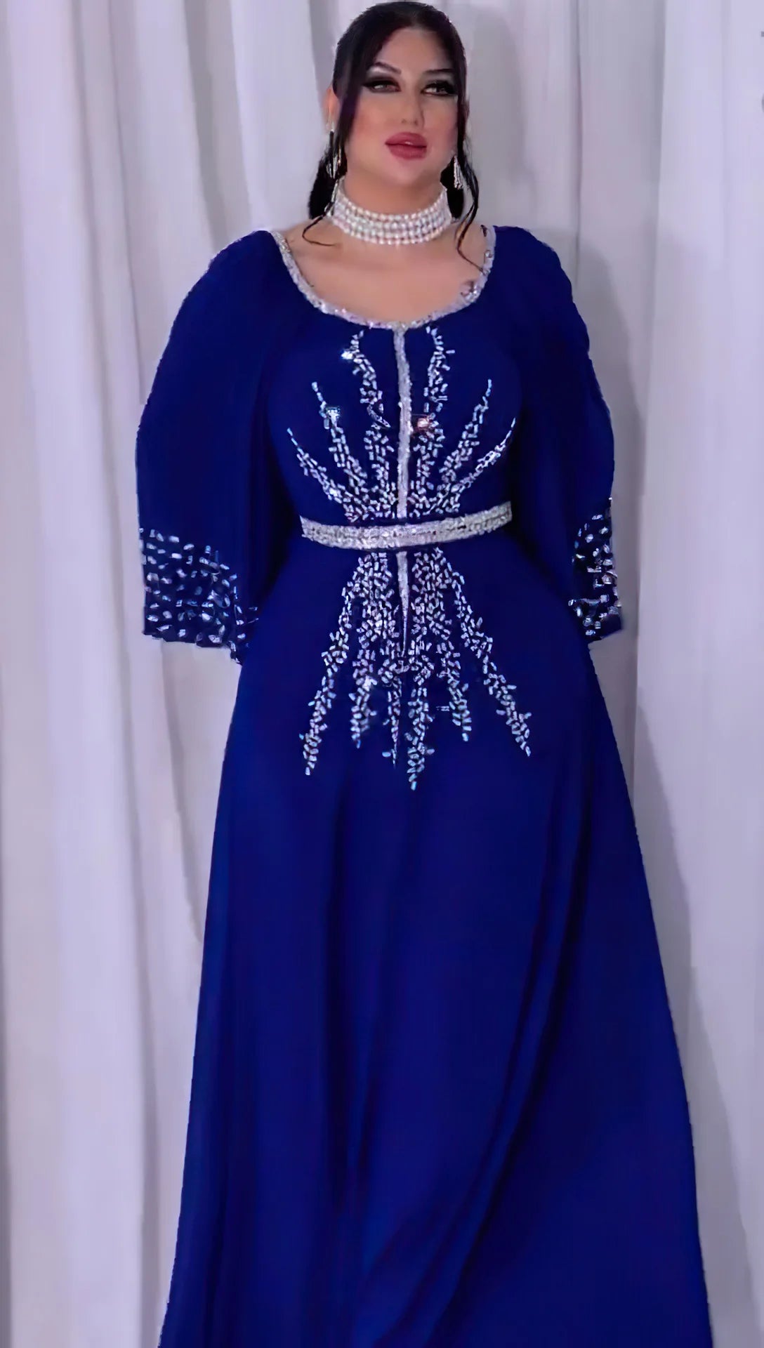 Summer African Dresses for Women Elegant African Half Sleeve O-neck Polyester Long Maxi Dress Gowns Kaftan Muslim Abaya Outfits