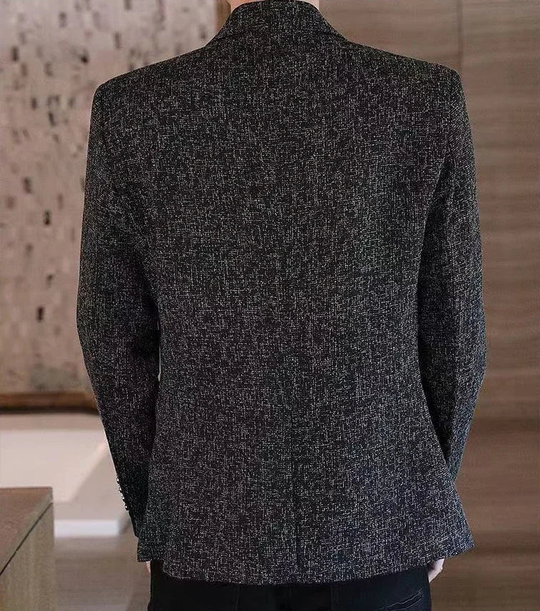 Short Party Men's Suit Jackets Coat Cropped Male Blazer Gray Summer Spring Clothes Luxury Designer Fashion 2025 Casual Vintage