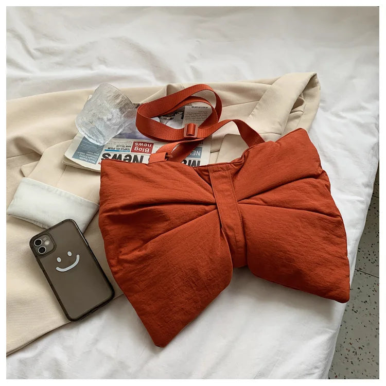 Soft Nylon Women's Portable Shoulder Bag Large Capacity Female Commute Crossbody Bags Simple Design Ladies Tote Purse Handbags