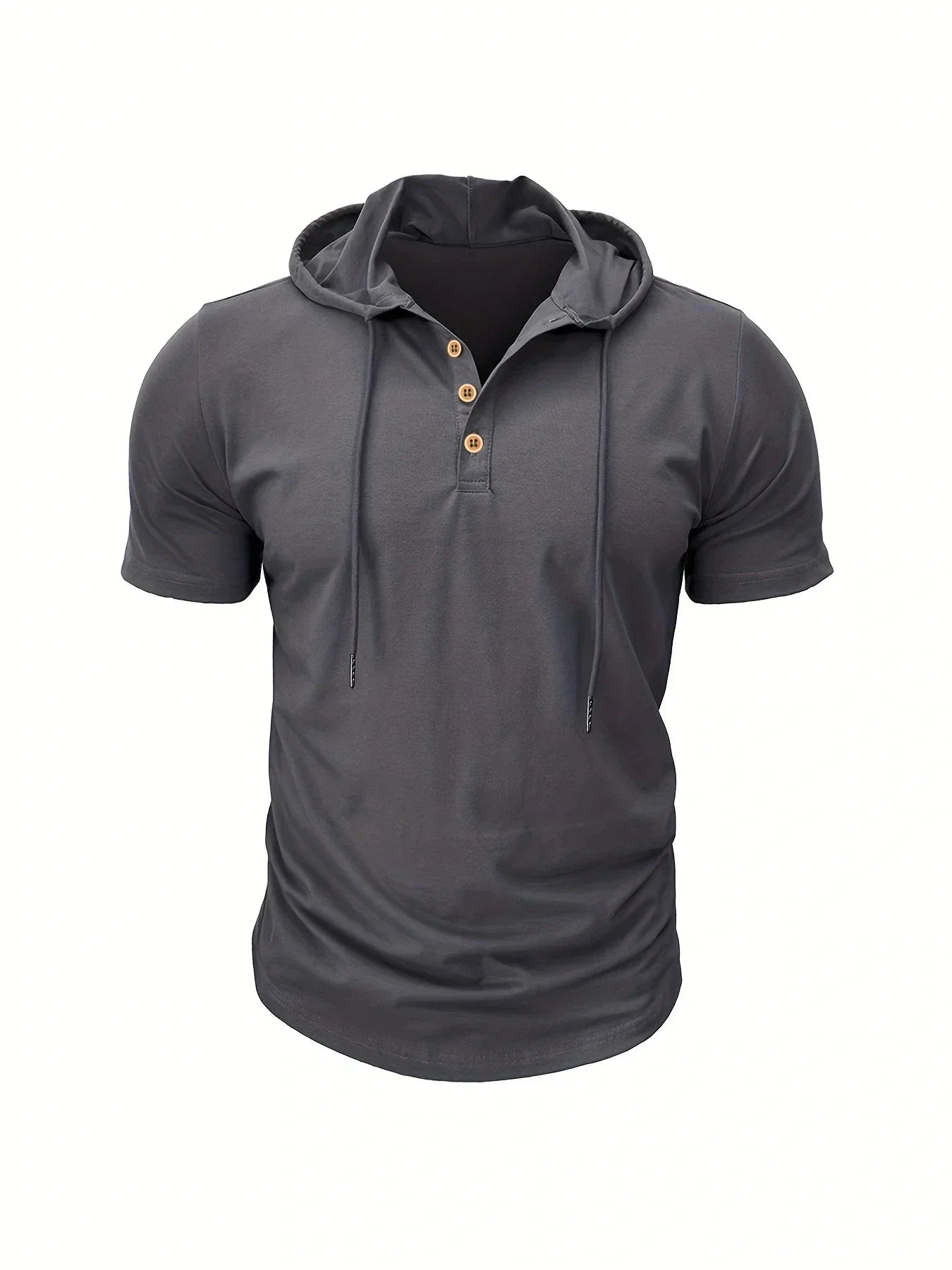 Men's T Shirt Summer Slim Fitness Hooded Short-Sleeved Tees Male Lightweight Hoodie Fitness Breathable Sports Tops