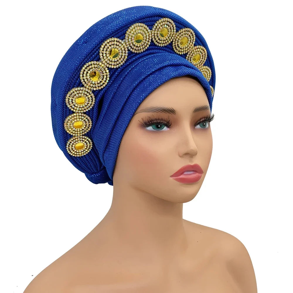 Nigeria Wedding Geles Party Headpiece Turbante Mujer Fashion African Auto Gele Headtie Women's Head Wraps