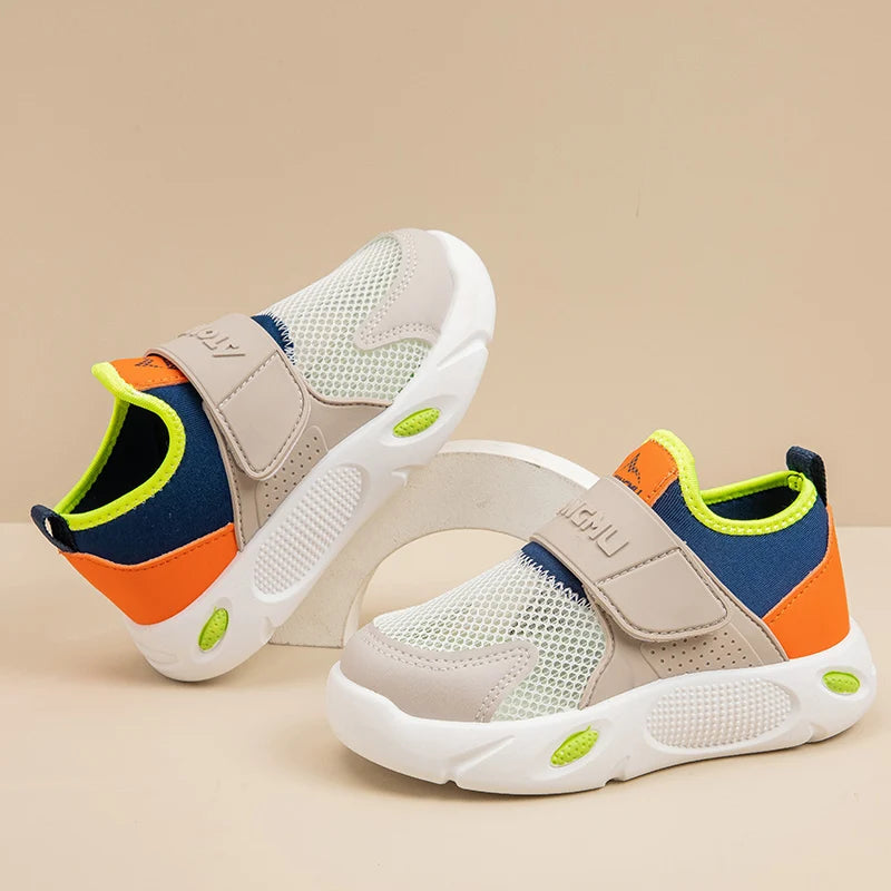 Kid Colorblock Casual Sneakers for Boys Girls 2025 Summer New Toddler Walking Shoes Hollowed-out Mesh Lightweight Kids Trainers