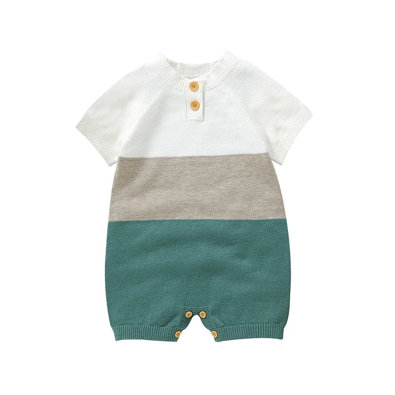 Summer Infant Baby Boys Rompers Short Sleeves Knitting Newborn Casual Outwear Jumpsuits Clothes Toddler Children Playsuits 0-18m