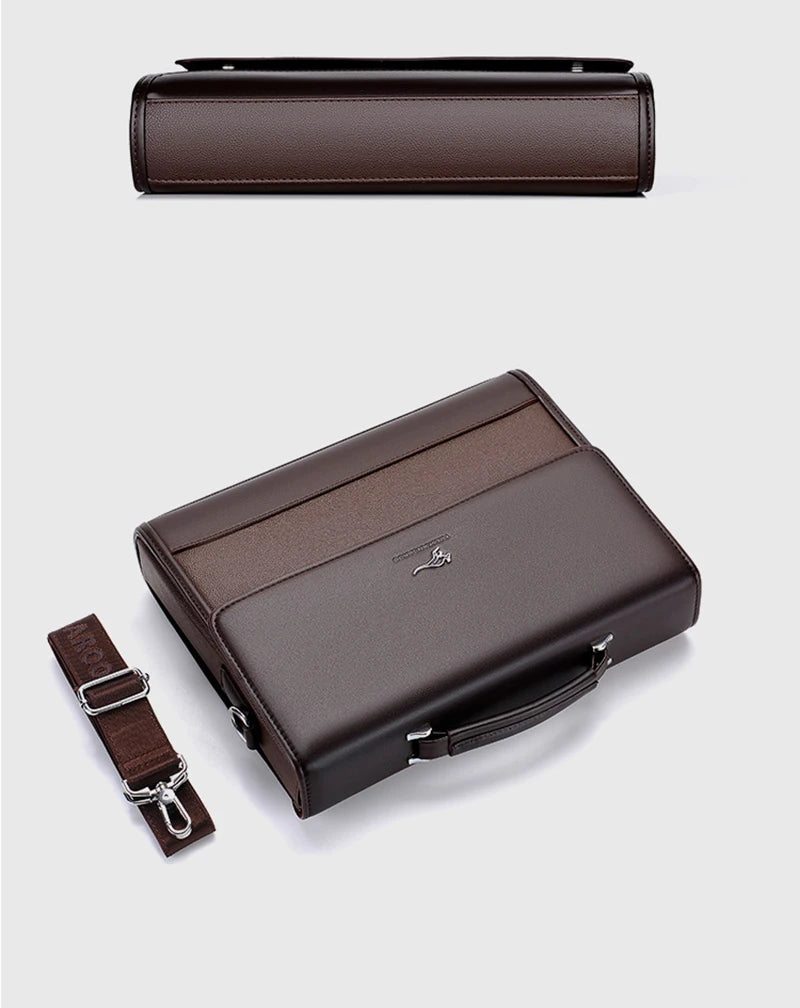 Executives Briefcase For Men PU Leather Designer Business Fashion Handbag Shoulder Messenger Male Organizer for Documents Bag