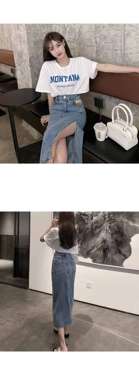 Womens Skirt Formal Clothing Maxi Skirts for Woman Jeans Denim Long Pencil Office Zipper Cheap Y2k Trend Harajuku A Line Stylish