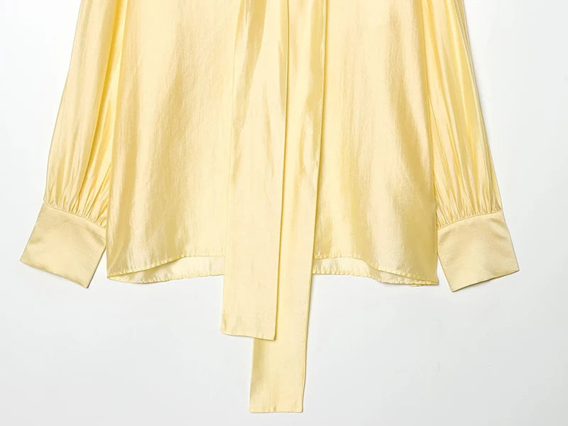 Women's Shirts Spring 2026 New Fashion Bow Decoration Loose Shirts Women Casual Shirts Female Blouses Chic Tops