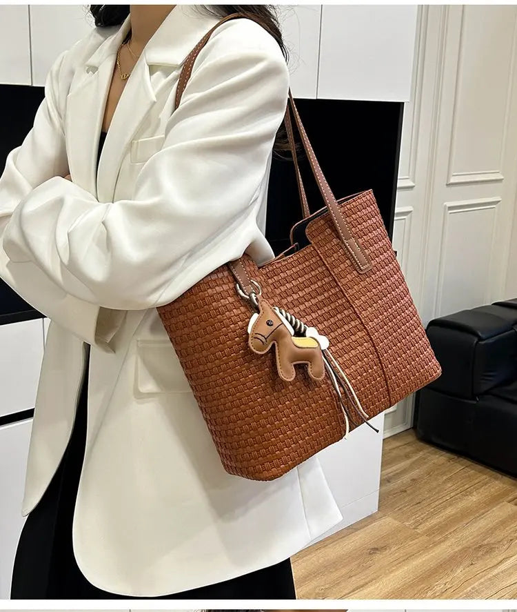 Nylon Shoulder Tote Bag Large Capacity Waterproof for Women Office Shopping Travel Daily