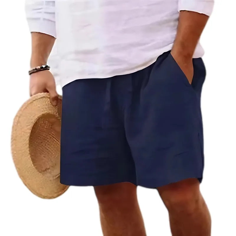 Summer New Men's Breathable Whiter Shorts Hawaii Beach Pants Male Solid Color Trousers Loose Versatile Streetwear 3XL For Men