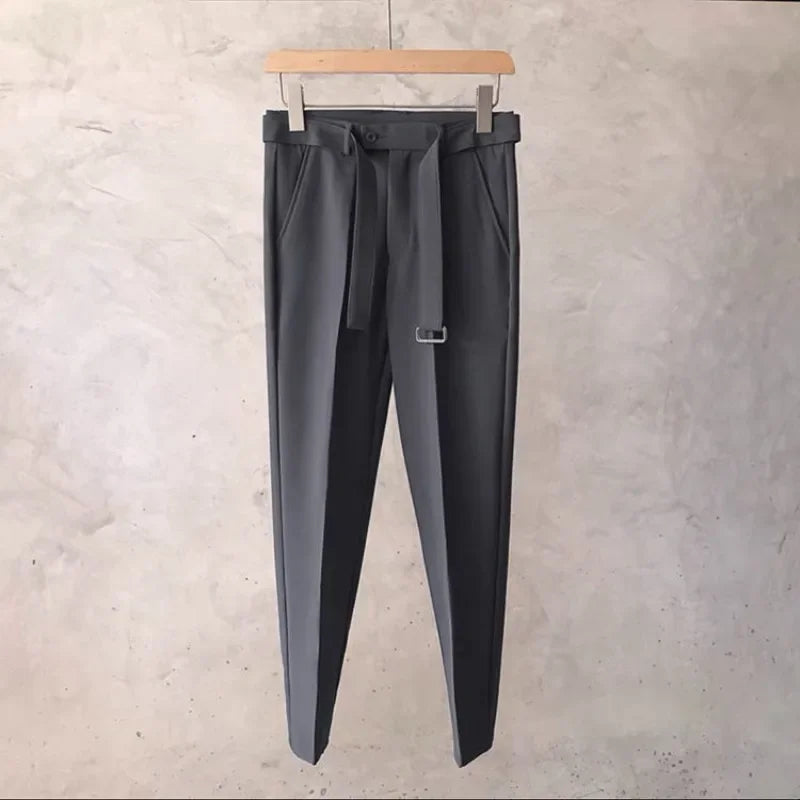 Draped Office Trousers For Men Fluid White Man Suits Pants Work Summer 2025 Chinese Homme Clothing Premium Stylish Formal