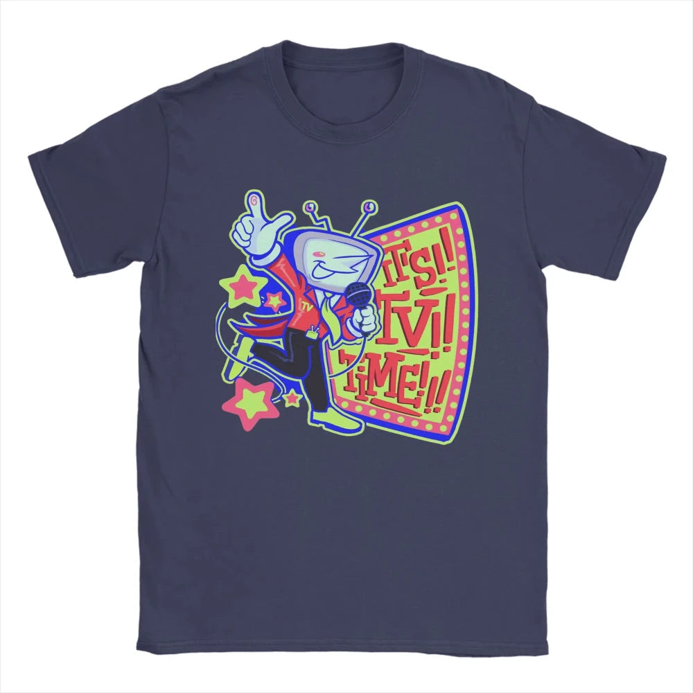 Summer Men T Shirt Deltarune 3 Tenna It Is TV Time Women T Shirts Hip Hop Beach Tees Streetwear Loose Cotton Tops Gift Idea