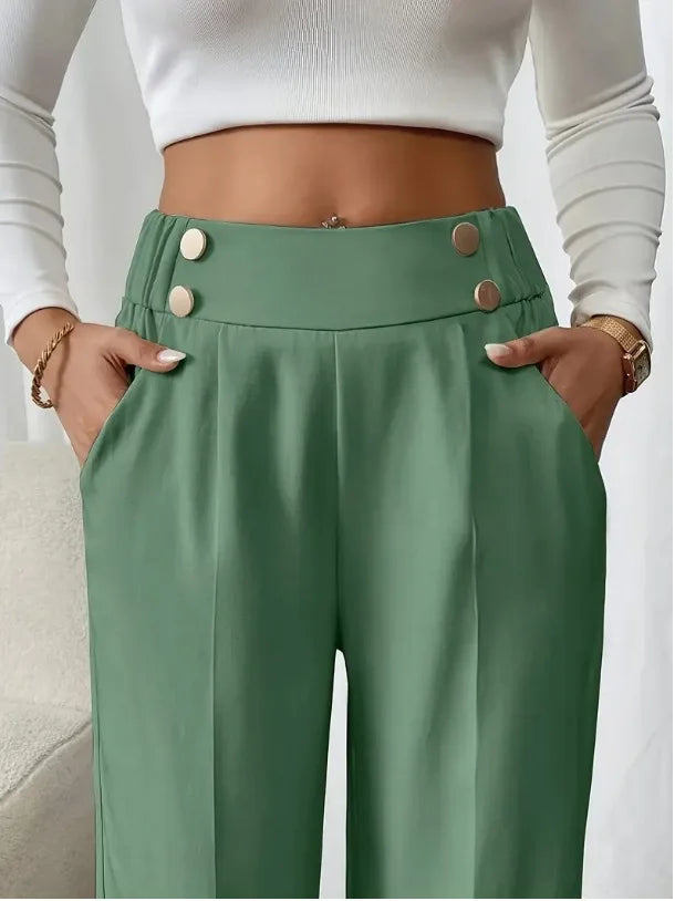 Women's Trousers Casual High-waisted Trousers Loose Temperament Versatile Office Female Straight Long Pants 2025