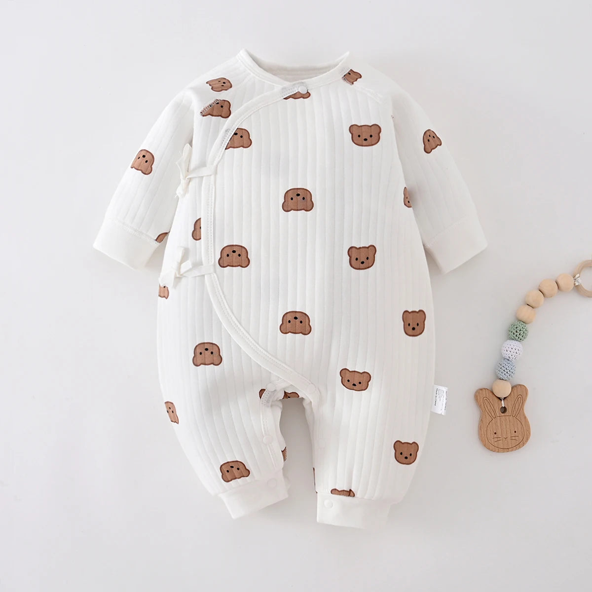 Somenie Boys Girls Bodysuit Newborn Winter Onesie Clothes Cotton Toddler Home Wear  0-6M Thickened Spring and Autumn Clothing