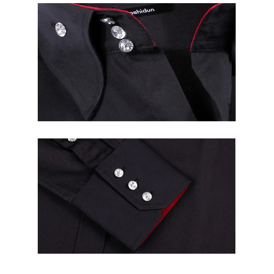 Men's Collared Shirt Long Sleeve Fashion Korean Button-down Casual Shirts Formal Business Dress Shirts Slim Fit Designer Shirts