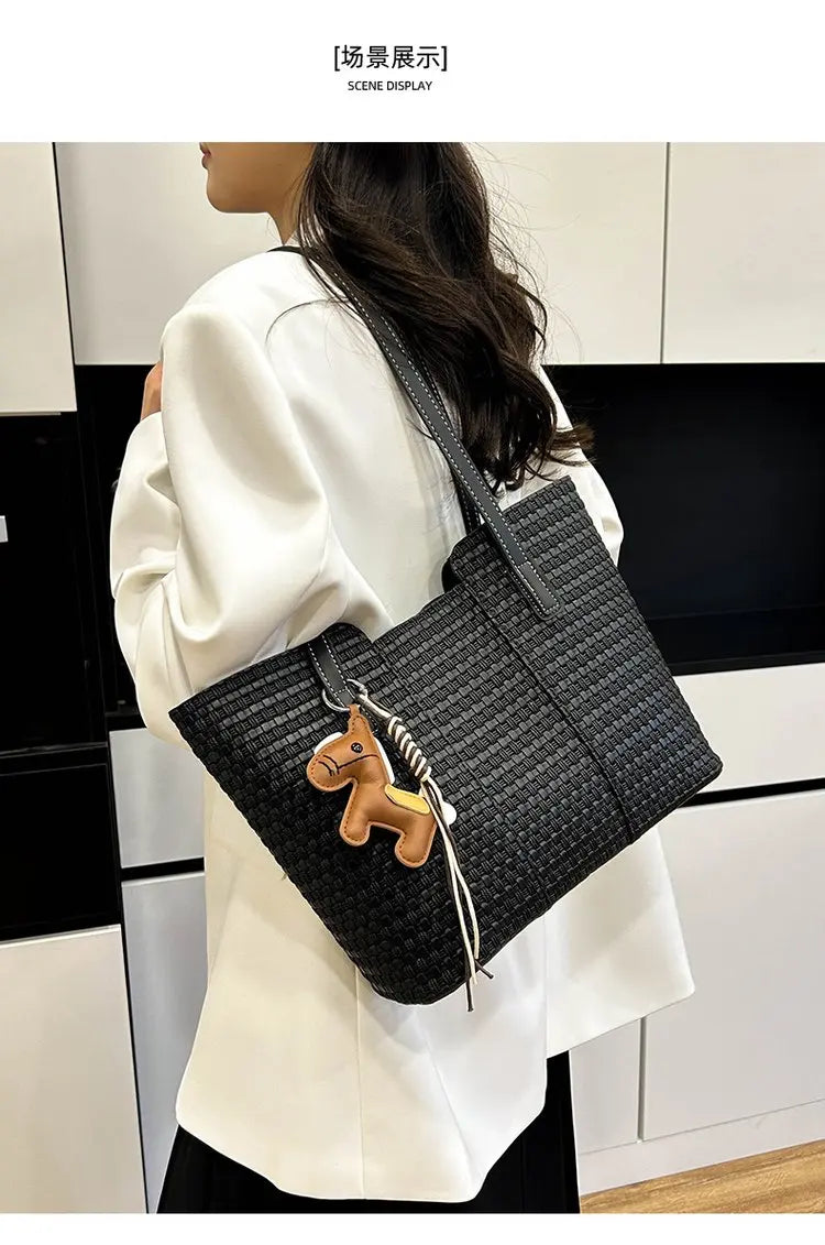 Nylon Shoulder Tote Bag Large Capacity Waterproof for Women Office Shopping Travel Daily