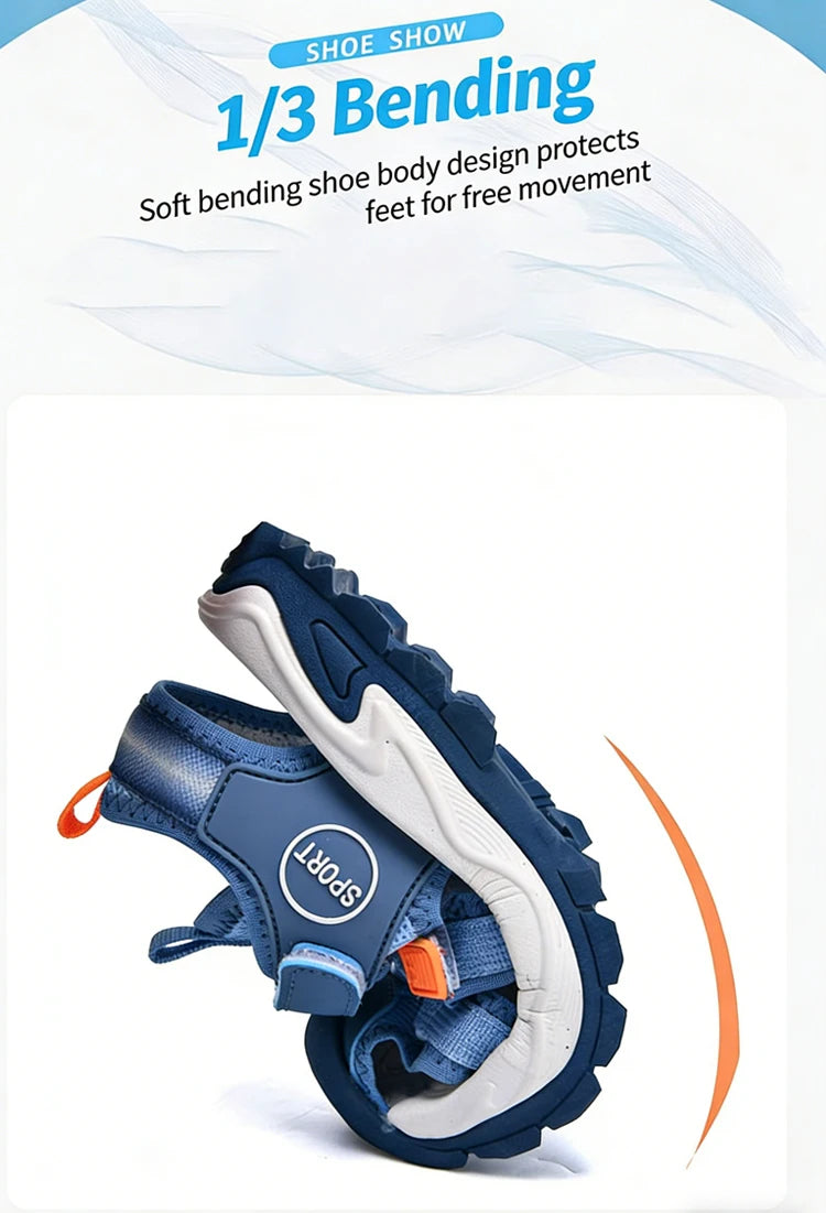 Summer Breathable Sport Sandals for Boys Casual Outdoor Beach Shoe Comfortable Soft Sole Kids Fashion Non-slip Walking Sandalias
