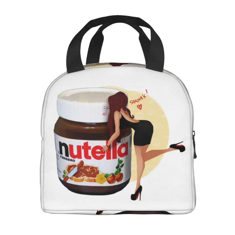 Custom Italy Nutellas Thermal Insulated Lunch Bag Women Portable Lunch Container for Outdoor Picnic Storage Food Box