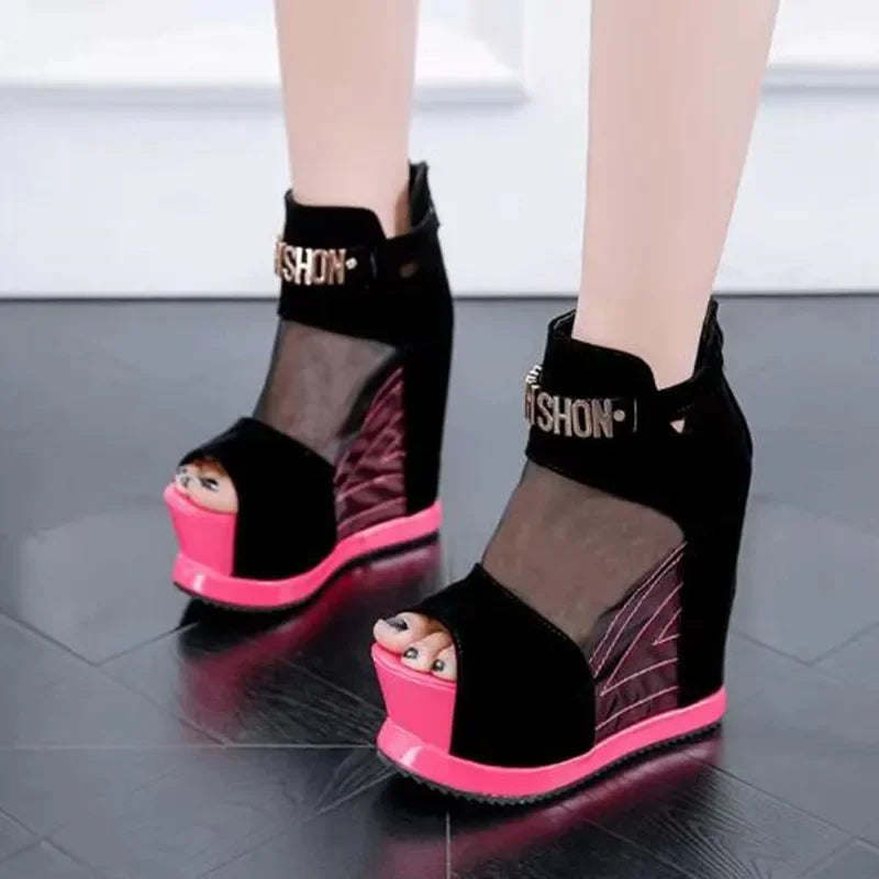 NEW Luxury Women Sandals Summer Platform Wedges Shoes Woman High-Heeled 13cm Fashion Ladies Shoe Comfortable Zapatillas De Mujer