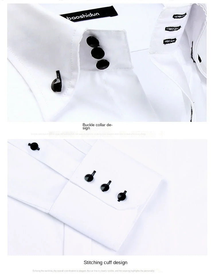 Men's Collared Shirt Long Sleeve Fashion Korean Button-down Casual Shirts Formal Business Dress Shirts Slim Fit Designer Shirts