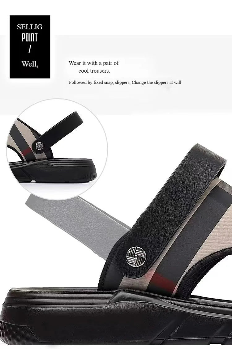 Luxury Men's Sandals - Premium Summer Slide Sandals Anti-Slip Soft Sole Outdoor/Indoor Durable Comfortable Trendy High-End