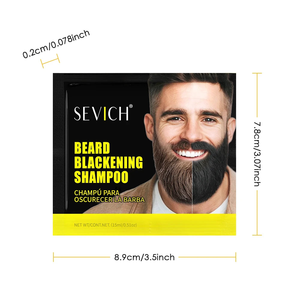 5PCS Natural Beard Hair Dye Shampoo Portable 5 Minute Instant Blackening Color Tint Cream Moustache Shampoo For Men Dropshipping