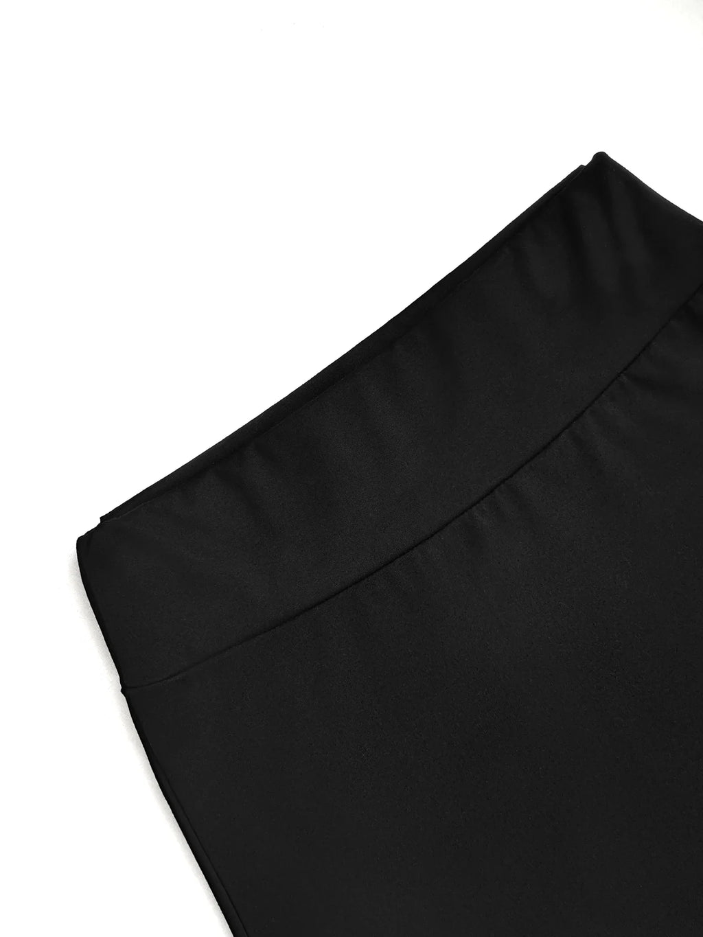 Mature Style Women 2Pcs Outfit, Ribbed Square Neck Crop Top + High Waist Draped A-Line Maxi Skirt