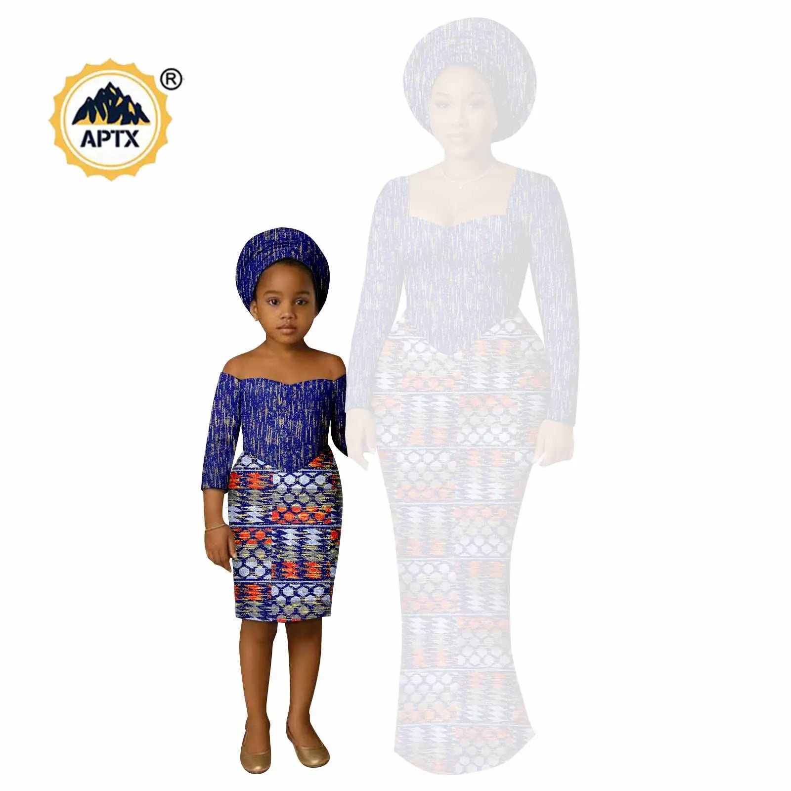 African Print Long Dresses for Women Family Outfits Dashiki Couple Clothes Mom and Daughter Dresses Ankara Outwear 25F029